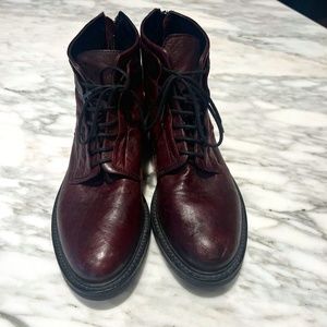 Dark maroon / aubergine  leather lace up boots
